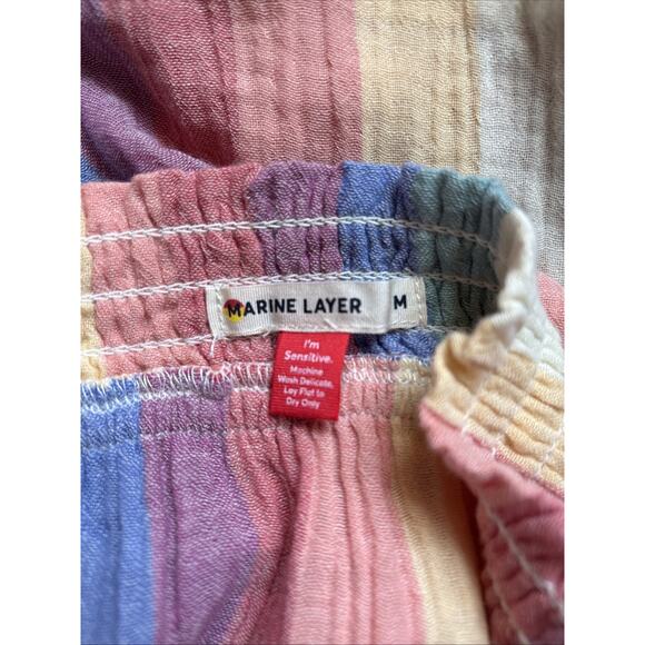 Marine Layer Corinne Maxi Skirt Women's Medium Tiered Rainbow Gauze Pull On Boho - Picture 9 of 11